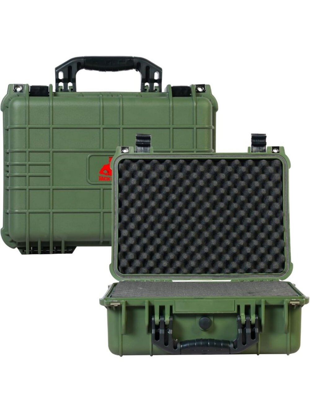 Waterproof Hard Camera Case with Foam Insert, 16"x12.8"x6.8", Green Travel